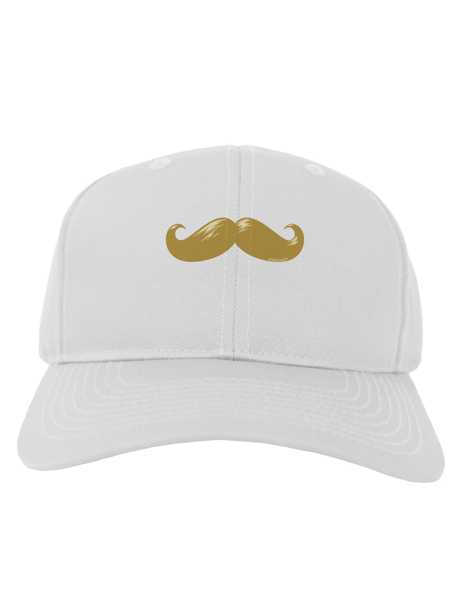 Big Gold Blonde Mustache Adult Baseball Cap Hat-Baseball Cap-TooLoud-White-One Size-Davson Sales