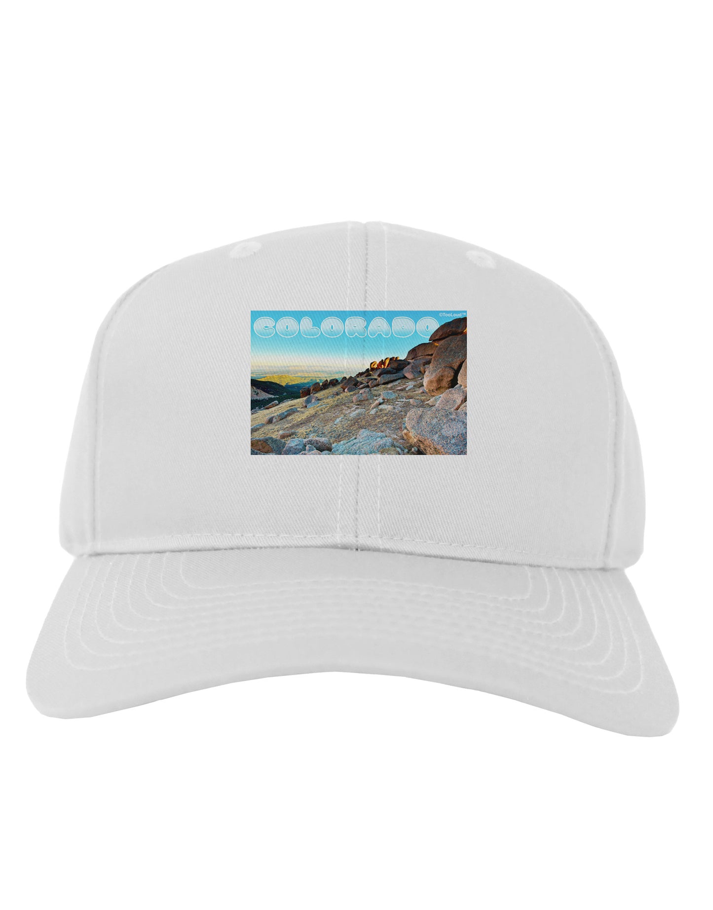 CO Rockies View with Text Adult Baseball Cap Hat-Baseball Cap-TooLoud-White-One Size-Davson Sales