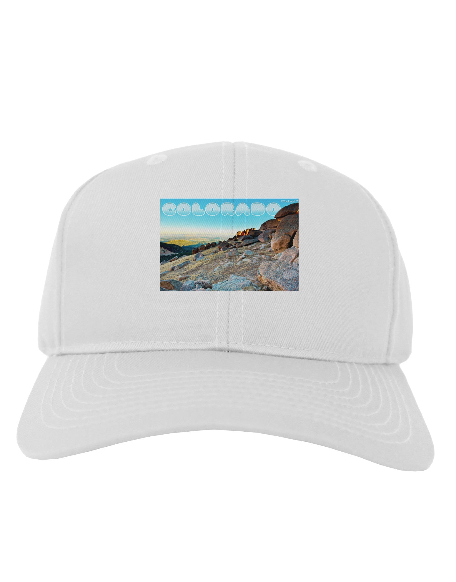 CO Rockies View with Text Adult Baseball Cap Hat-Baseball Cap-TooLoud-White-One Size-Davson Sales