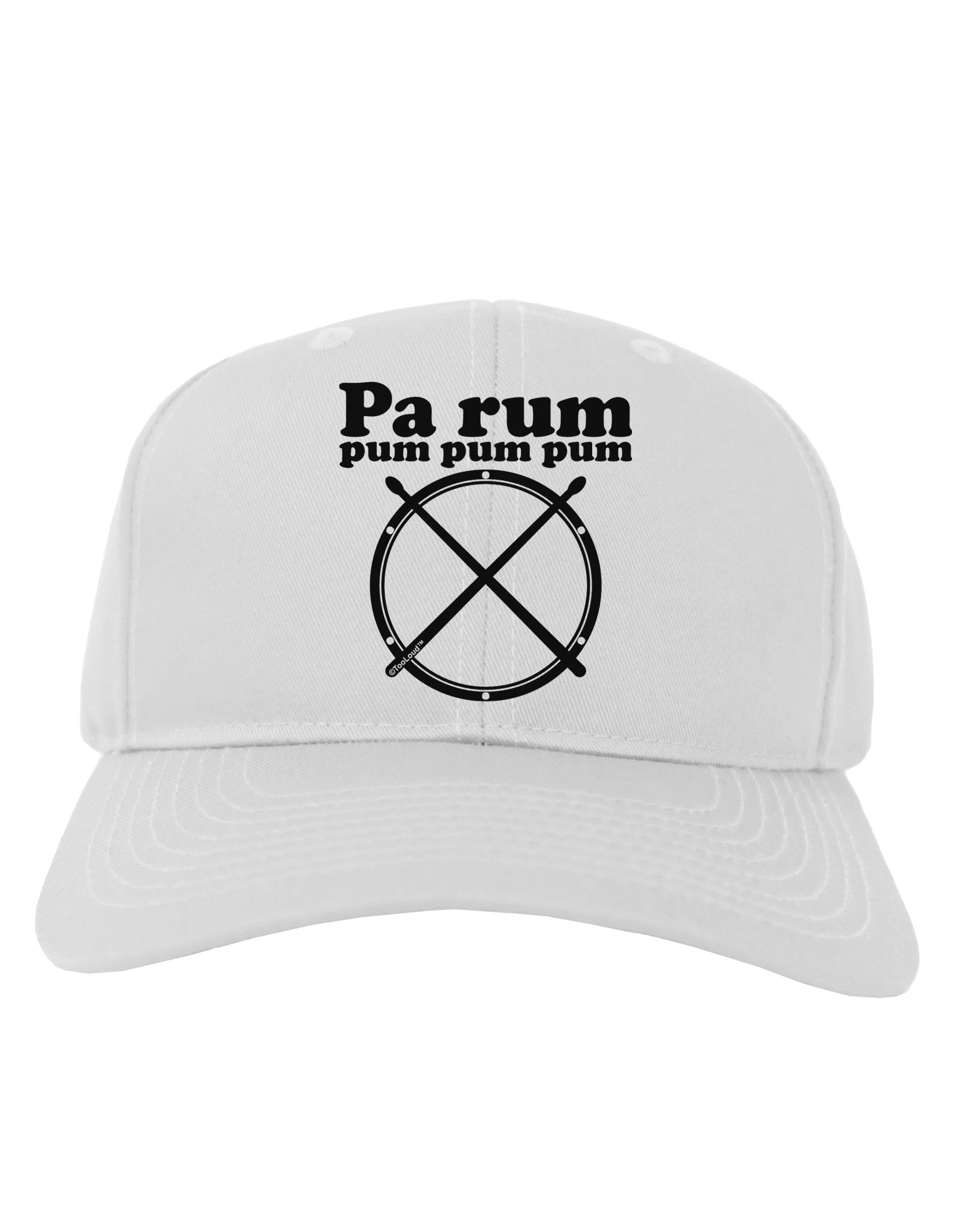 Pa Rum Pum Pum Pum BnW Adult Baseball Cap Hat-Baseball Cap-TooLoud-White-One Size-Davson Sales