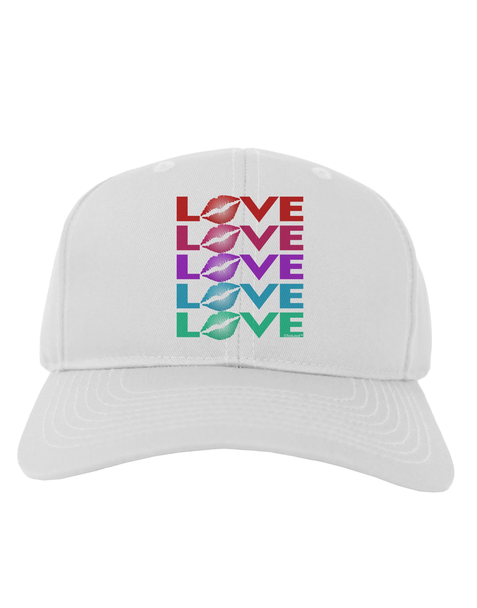 Colorful Love Kisses Adult Baseball Cap Hat-Baseball Cap-TooLoud-White-One Size-Davson Sales