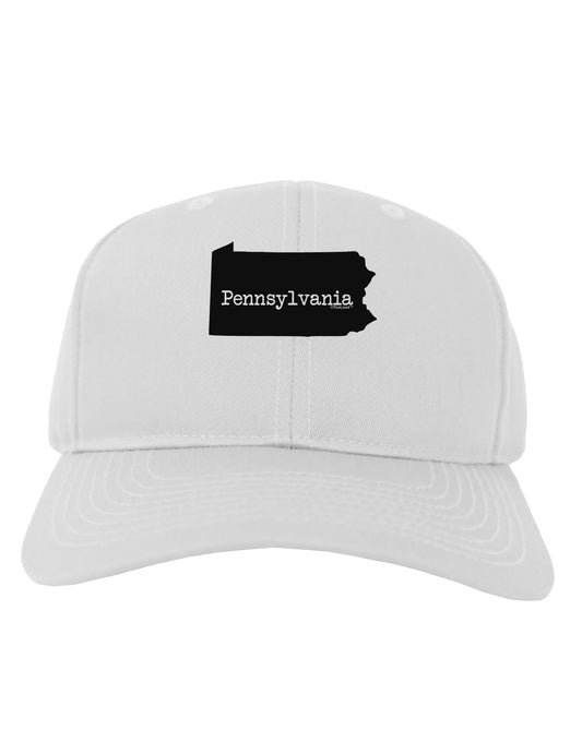 Pennsylvania - United States Shape Adult Baseball Cap Hat by TooLoud-Baseball Cap-TooLoud-White-One Size-Davson Sales