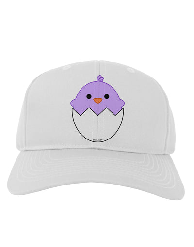 Cute Hatching Chick - Purple Adult Baseball Cap Hat by TooLoud-Baseball Cap-TooLoud-White-One Size-Davson Sales