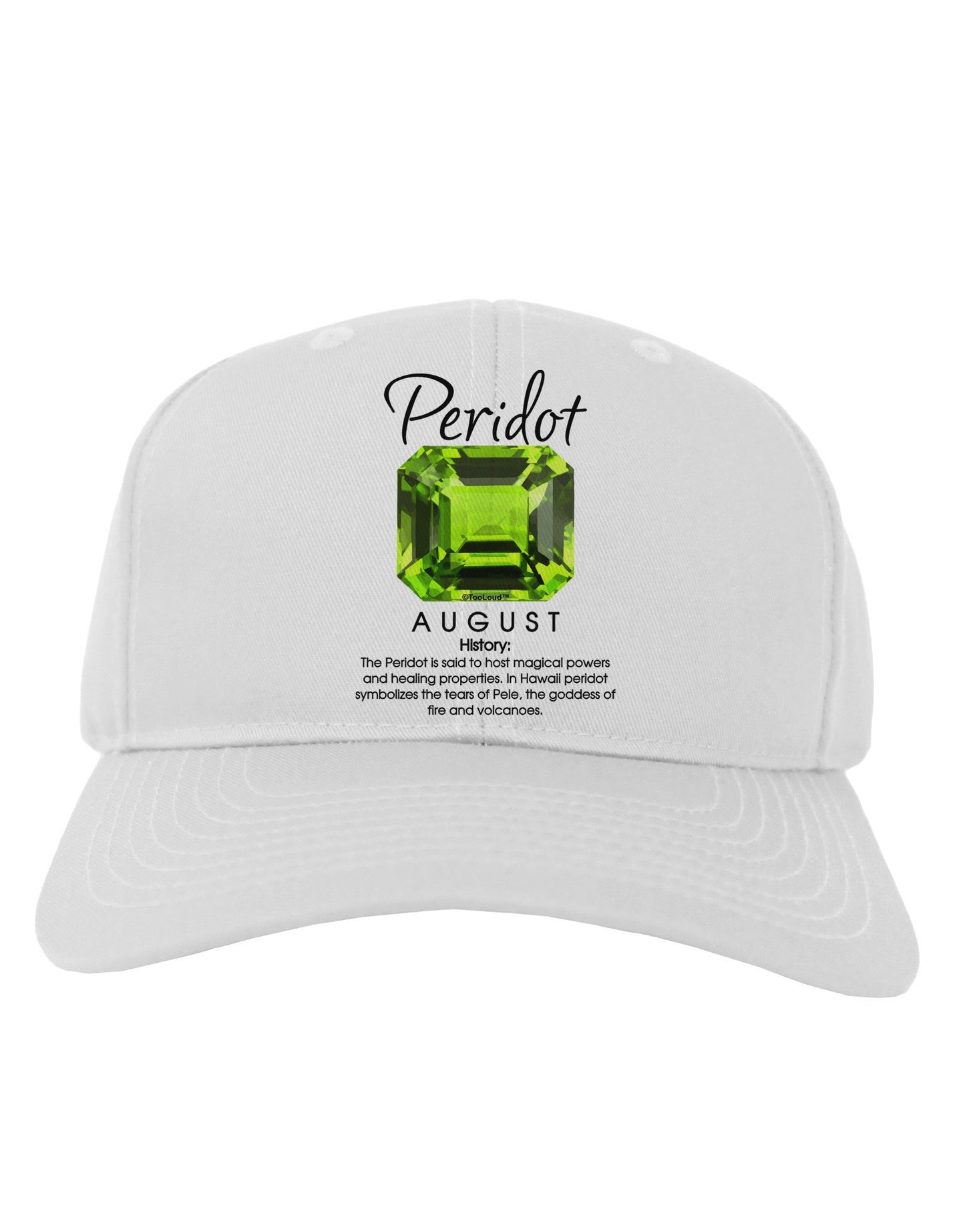 Birthstone Peridot Adult Baseball Cap Hat-Baseball Cap-TooLoud-White-One Size-Davson Sales