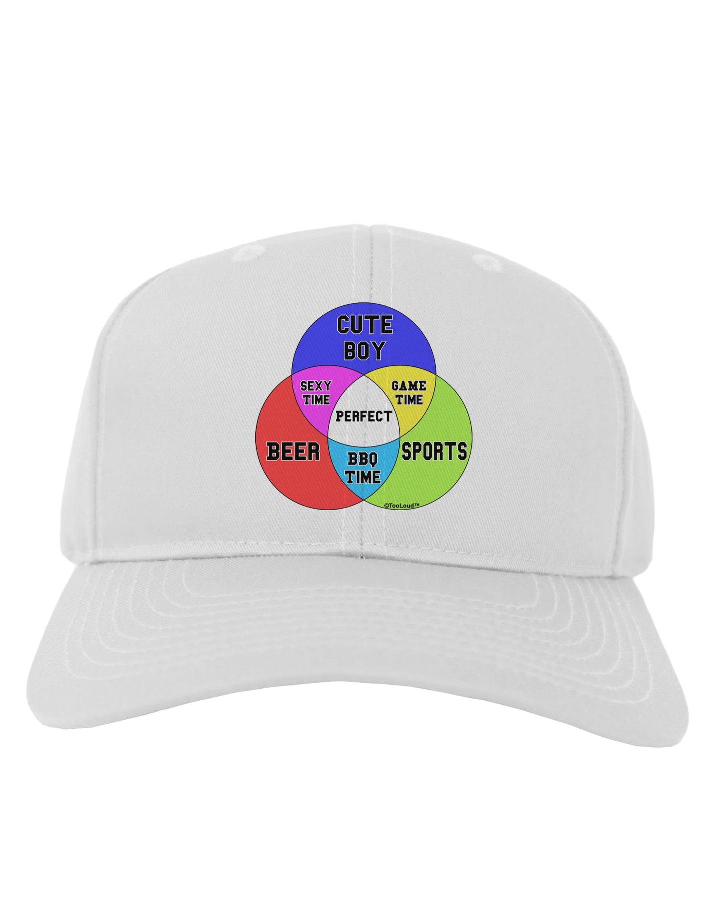 Beer Boy and Sports Diagram Adult Baseball Cap Hat-Baseball Cap-TooLoud-White-One Size-Davson Sales