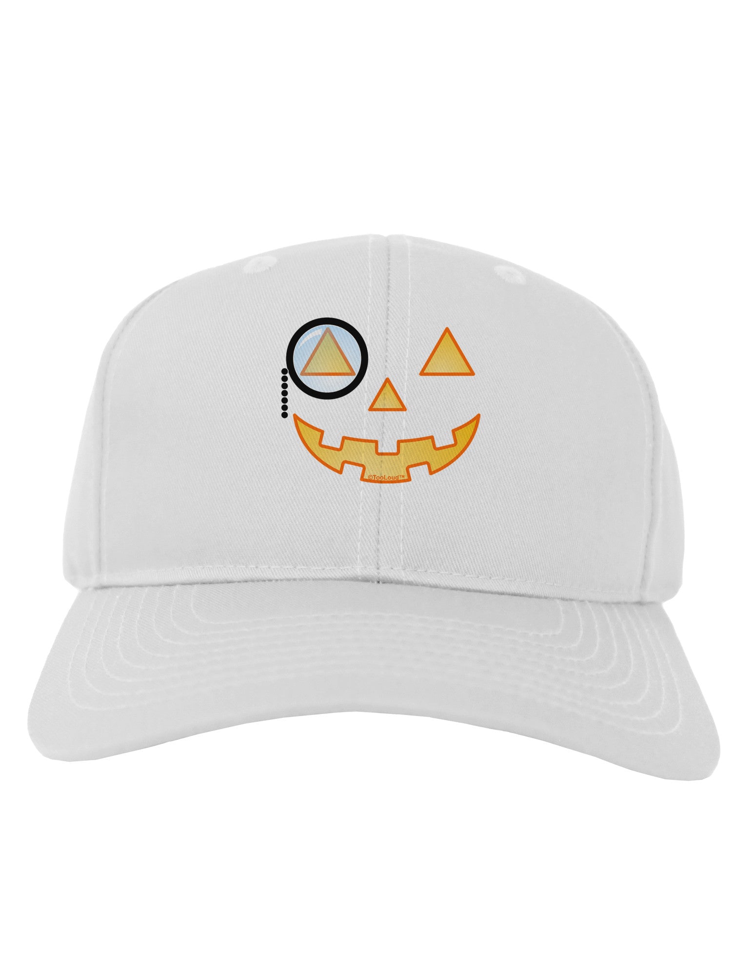 Monocle Jack-o-Lantern Color Adult Baseball Cap Hat-Baseball Cap-TooLoud-White-One Size-Davson Sales