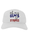 Oh My Stars and Stripes - Patriotic Design Adult Baseball Cap Hat-Baseball Cap-TooLoud-White-One Size-Davson Sales