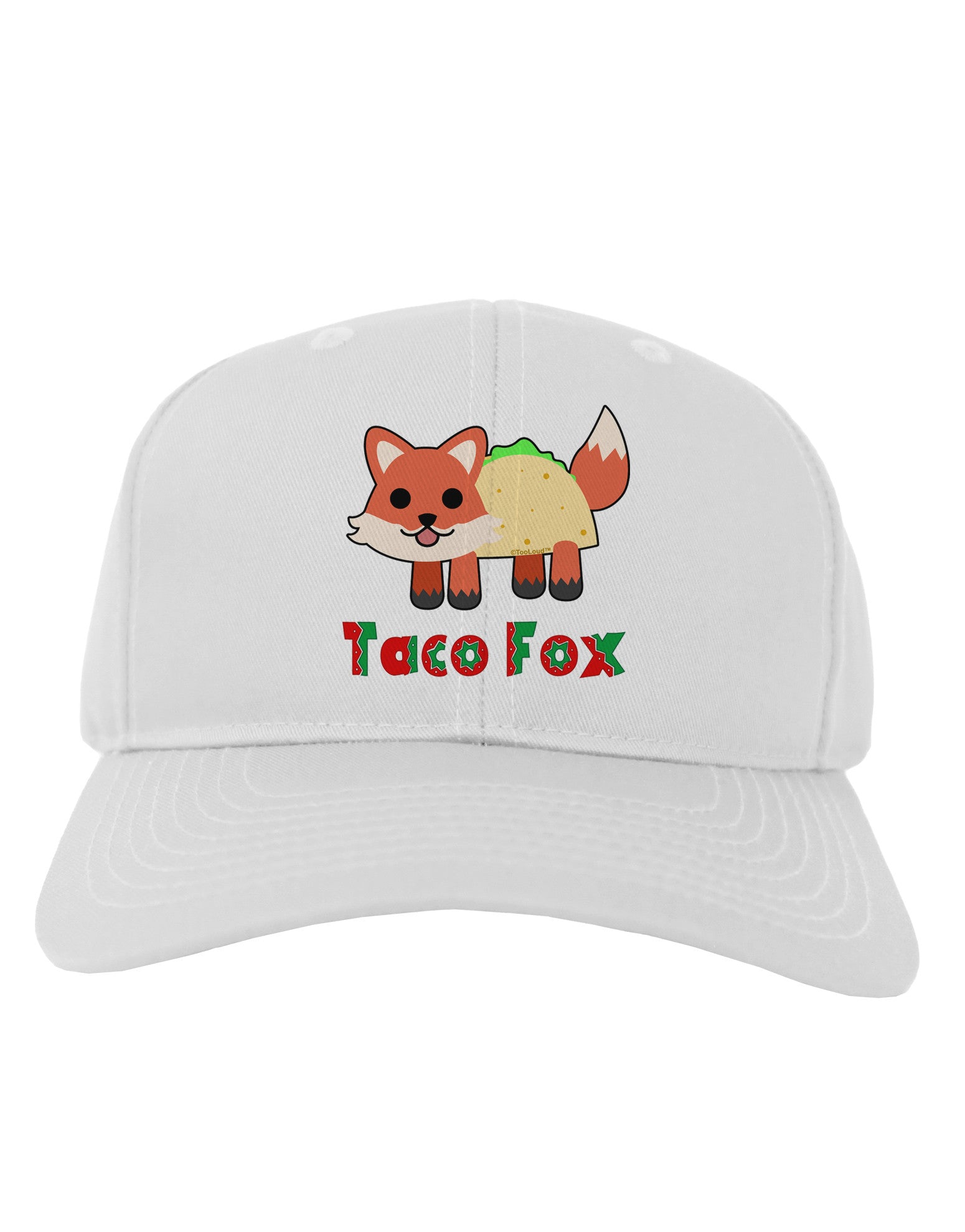 Cute Taco Fox Text Adult Baseball Cap Hat-Baseball Cap-TooLoud-White-One Size-Davson Sales