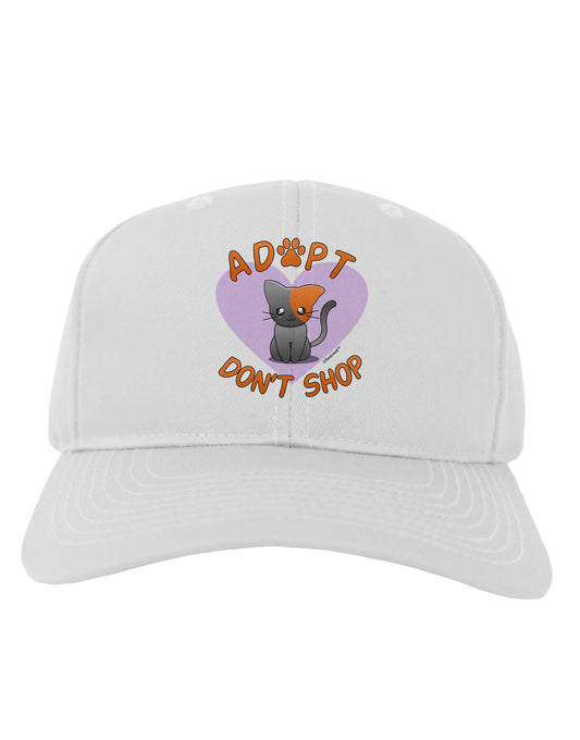 Adopt Don't Shop Cute Kitty Adult Baseball Cap Hat-Baseball Cap-TooLoud-White-One Size-Davson Sales