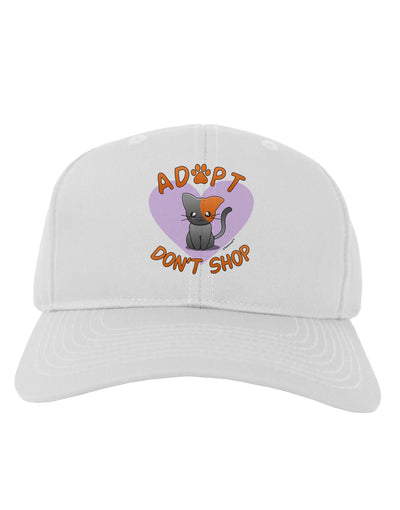 Adopt Don't Shop Cute Kitty Adult Baseball Cap Hat-Baseball Cap-TooLoud-White-One Size-Davson Sales
