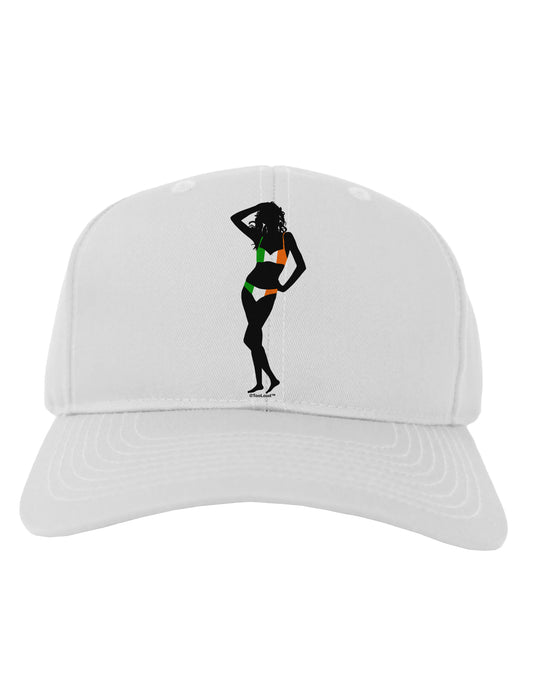 Irish Flag Bikini Shadow Adult Baseball Cap Hat by TooLoud-Baseball Cap-TooLoud-White-One Size-Davson Sales