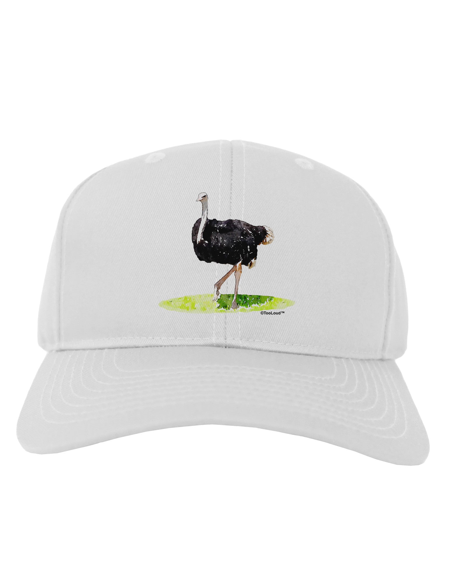 Ostrich Watercolor Adult Baseball Cap Hat-Baseball Cap-TooLoud-White-One Size-Davson Sales