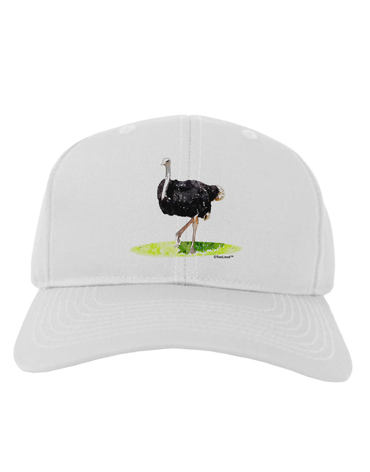 Ostrich Watercolor Adult Baseball Cap Hat-Baseball Cap-TooLoud-White-One Size-Davson Sales