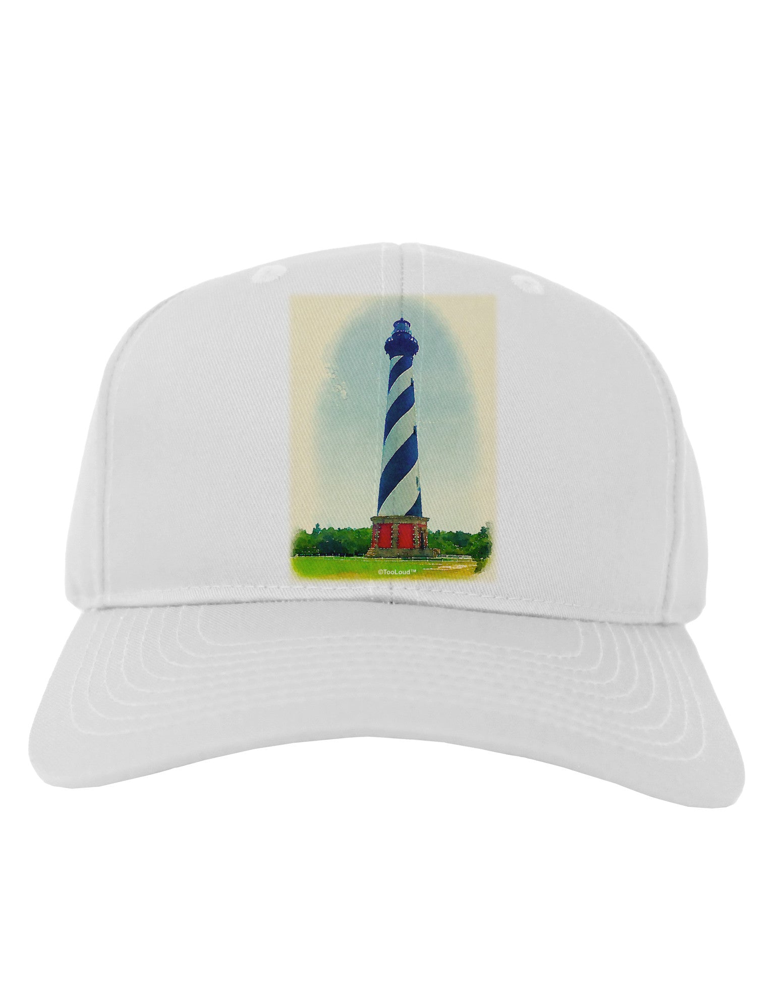 Watercolor Lighthouse 1 Adult Baseball Cap Hat-Baseball Cap-TooLoud-White-One Size-Davson Sales