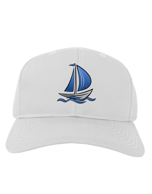 Blue Sailboat Adult Baseball Cap Hat-Baseball Cap-TooLoud-White-One Size-Davson Sales
