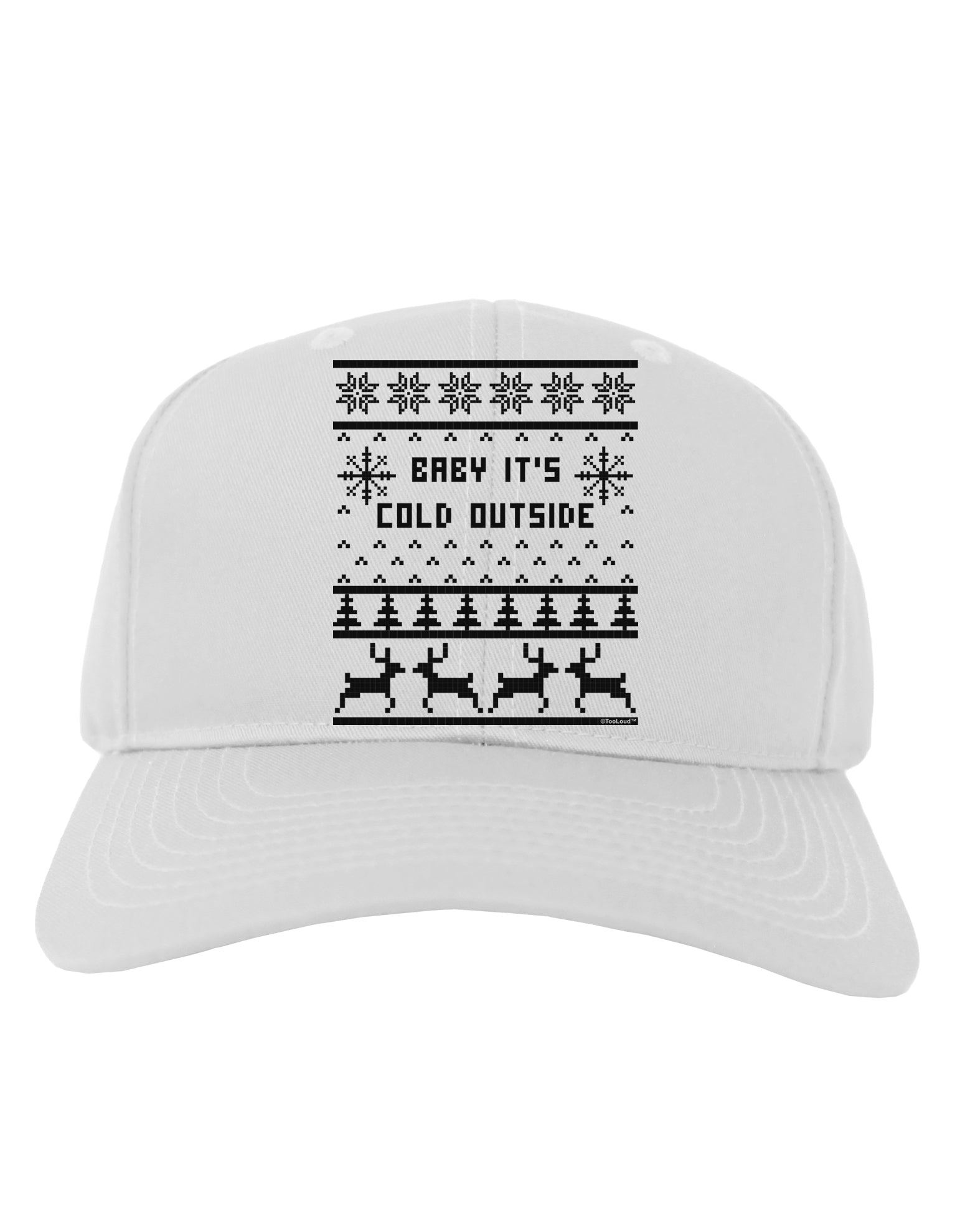 Baby It's Cold Outside Christmas Sweater Design Adult Baseball Cap Hat-Baseball Cap-TooLoud-White-One Size-Davson Sales