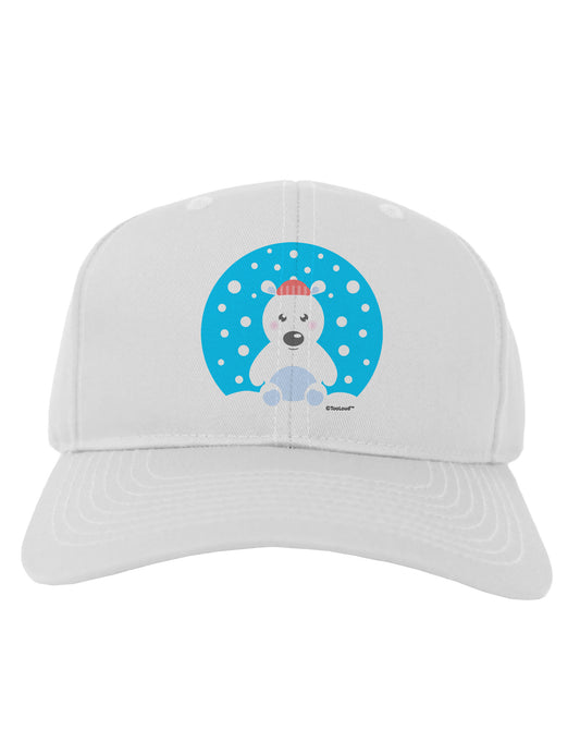 Cute Polar Bear - Christmas Adult Baseball Cap Hat by TooLoud-Baseball Cap-TooLoud-White-One Size-Davson Sales