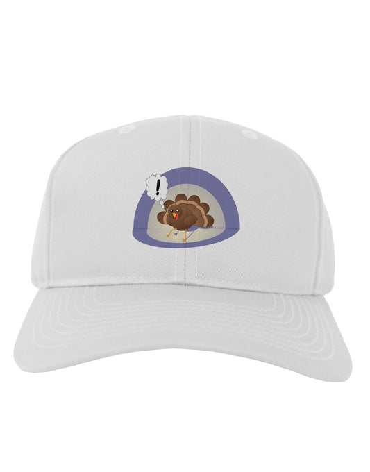 Escaping Turkey - Funny Thanksgiving Adult Baseball Cap Hat-Baseball Cap-TooLoud-White-One Size-Davson Sales