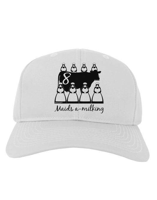 Eight Maids A Milking Text Adult Baseball Cap Hat-Baseball Cap-TooLoud-White-One Size-Davson Sales