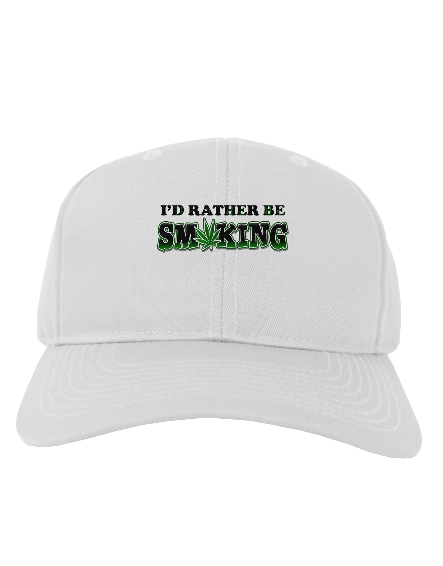 I'd Rather Be Smoking Adult Baseball Cap Hat-Baseball Cap-TooLoud-White-One Size-Davson Sales