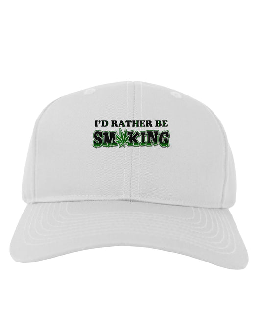 I'd Rather Be Smoking Adult Baseball Cap Hat-Baseball Cap-TooLoud-White-One Size-Davson Sales