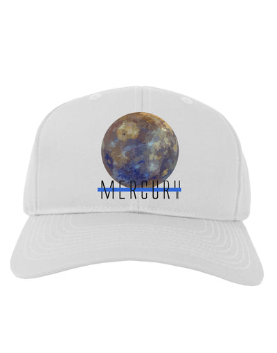 Planet Mercury Text Adult Baseball Cap Hat-Baseball Cap-TooLoud-White-One Size-Davson Sales