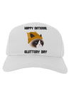 Gluttony Day Disgruntled Cat Adult Baseball Cap Hat by-Baseball Cap-TooLoud-White-One Size-Davson Sales