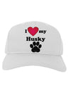 I Heart My Husky Adult Baseball Cap Hat by TooLoud-Baseball Cap-TooLoud-White-One Size-Davson Sales