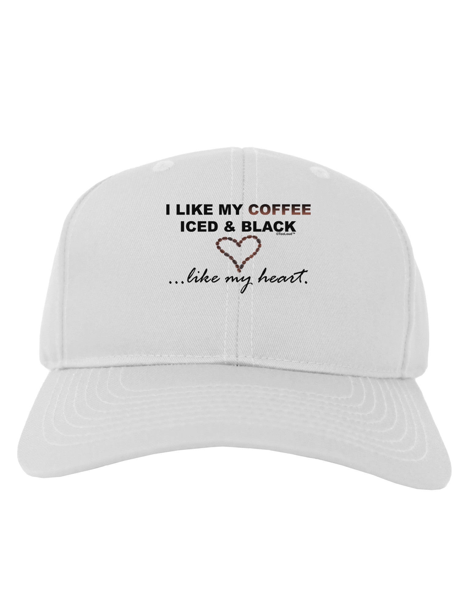 Coffee Iced and Black Adult Baseball Cap Hat-Baseball Cap-TooLoud-White-One Size-Davson Sales