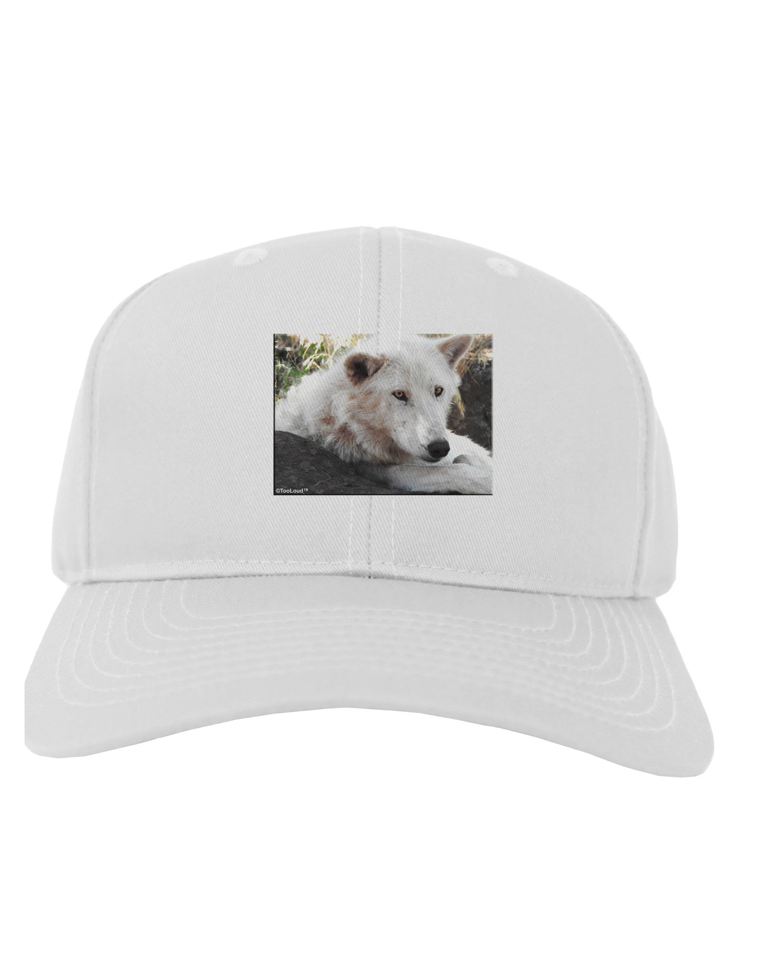 Laying White Wolf Adult Baseball Cap Hat-Baseball Cap-TooLoud-White-One Size-Davson Sales