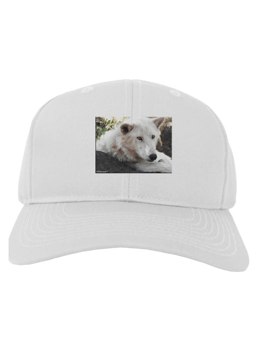 Laying White Wolf Adult Baseball Cap Hat-Baseball Cap-TooLoud-White-One Size-Davson Sales