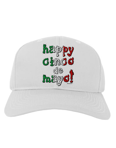 Happy Cinco de Mayo - Cactus Design Adult Baseball Cap Hat by TooLoud-Baseball Cap-TooLoud-White-One Size-Davson Sales