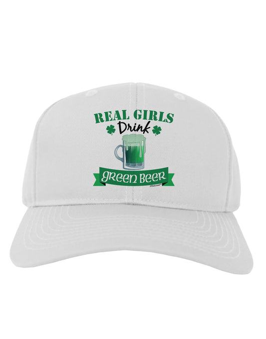 Real Girls Drink Green Beer Adult Baseball Cap Hat-Baseball Cap-TooLoud-White-One Size-Davson Sales
