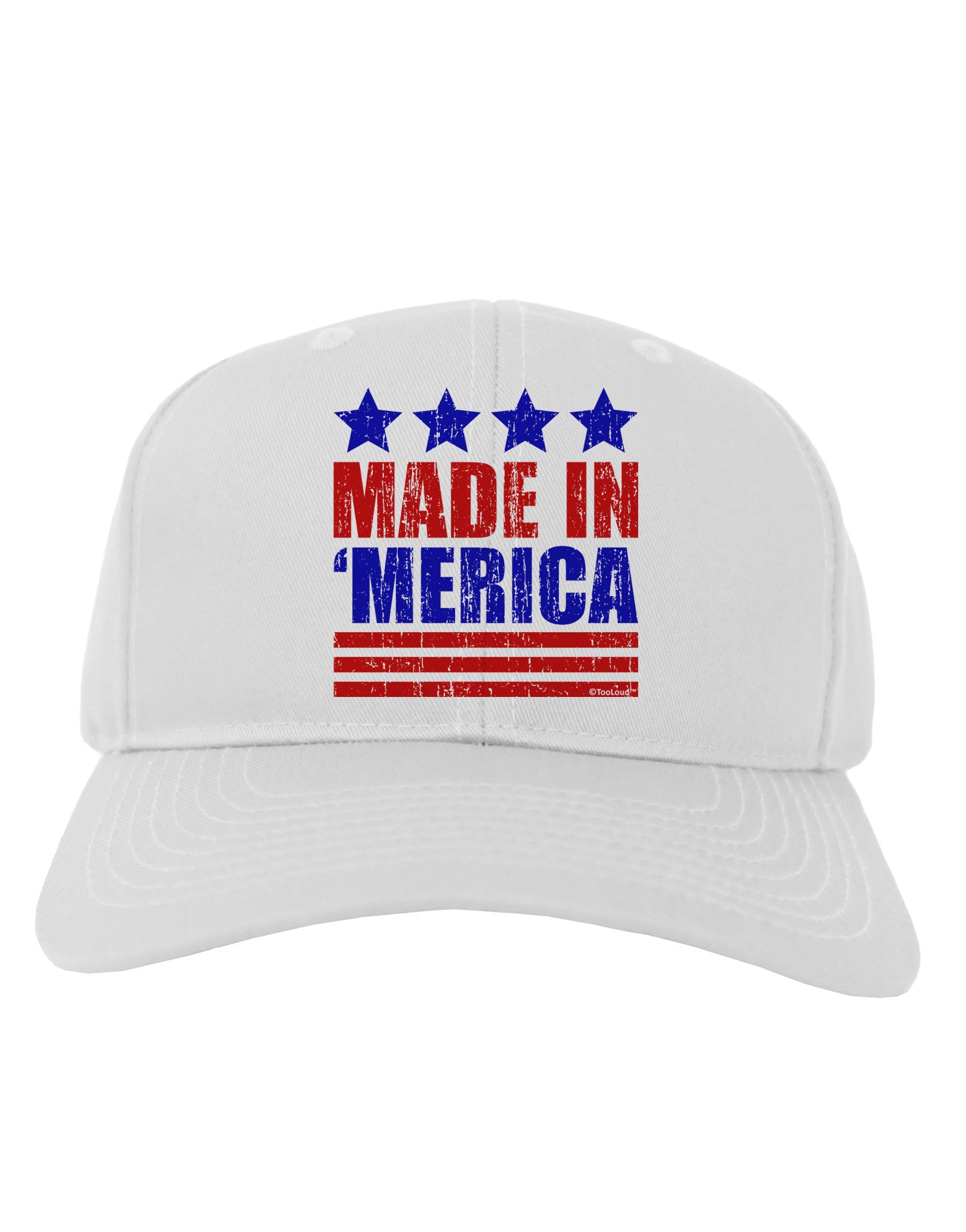 Made in Merica - Stars and Stripes Color Design Adult Baseball Cap Hat-Baseball Cap-TooLoud-White-One Size-Davson Sales