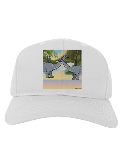 Diplodocus Longus - Without Name Adult Baseball Cap Hat-Baseball Cap-TooLoud-White-One Size-Davson Sales