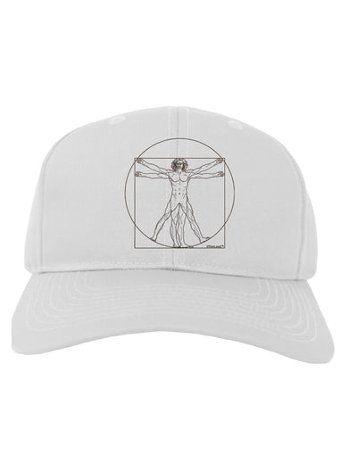 TooLoud Vitruvian Man Drawing Adult Baseball Cap Hat-Baseball Cap-TooLoud-White-One Size-Davson Sales