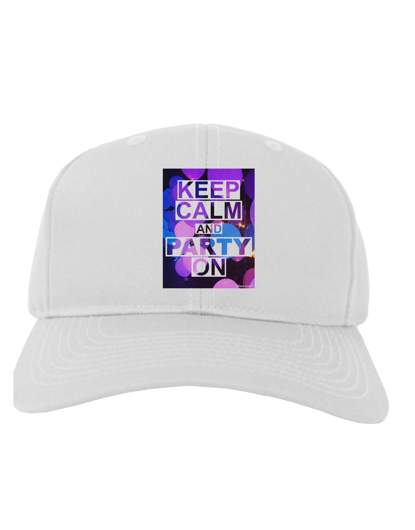 Keep Calm - Party Balloons Adult Baseball Cap Hat-Baseball Cap-TooLoud-White-One Size-Davson Sales
