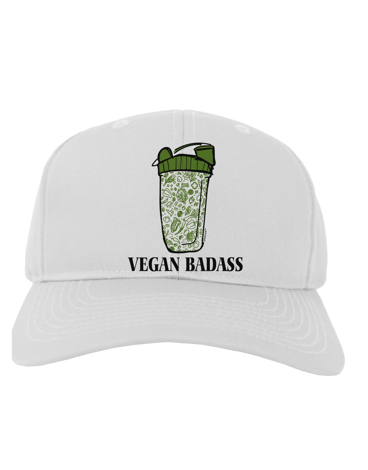 Vegan Badass Blender Bottle Adult Baseball Cap Hat-Baseball Cap-TooLoud-White-One-Size-Fits-Most-Davson Sales
