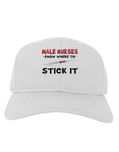 Male Nurses - Stick It Adult Baseball Cap Hat-Baseball Cap-TooLoud-White-One Size-Davson Sales