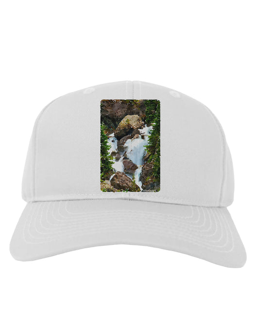 TooLoud Waterfall Watercolor Adult Baseball Cap Hat-Baseball Cap-TooLoud-White-One Size-Davson Sales