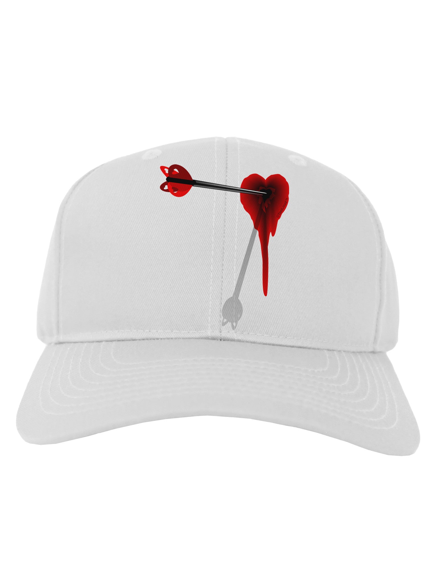 Cupid's Arrow Heart Shot Wound Adult Baseball Cap Hat-Baseball Cap-TooLoud-White-One Size-Davson Sales