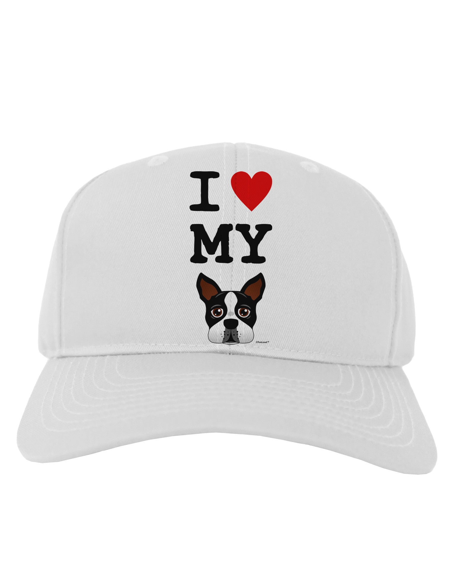 I Heart My Boston Terrier Adult Baseball Cap Hat-Baseball Cap-TooLoud-White-One Size-Davson Sales