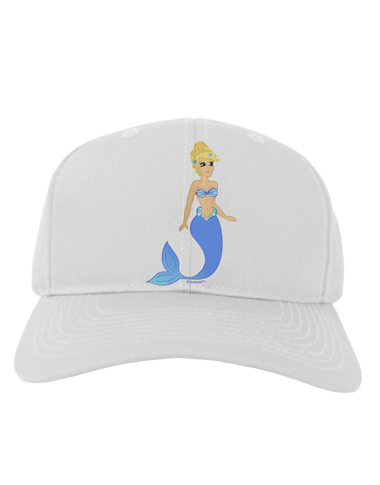 Mermaid Design - Blue Adult Baseball Cap Hat-Baseball Cap-TooLoud-White-One Size-Davson Sales