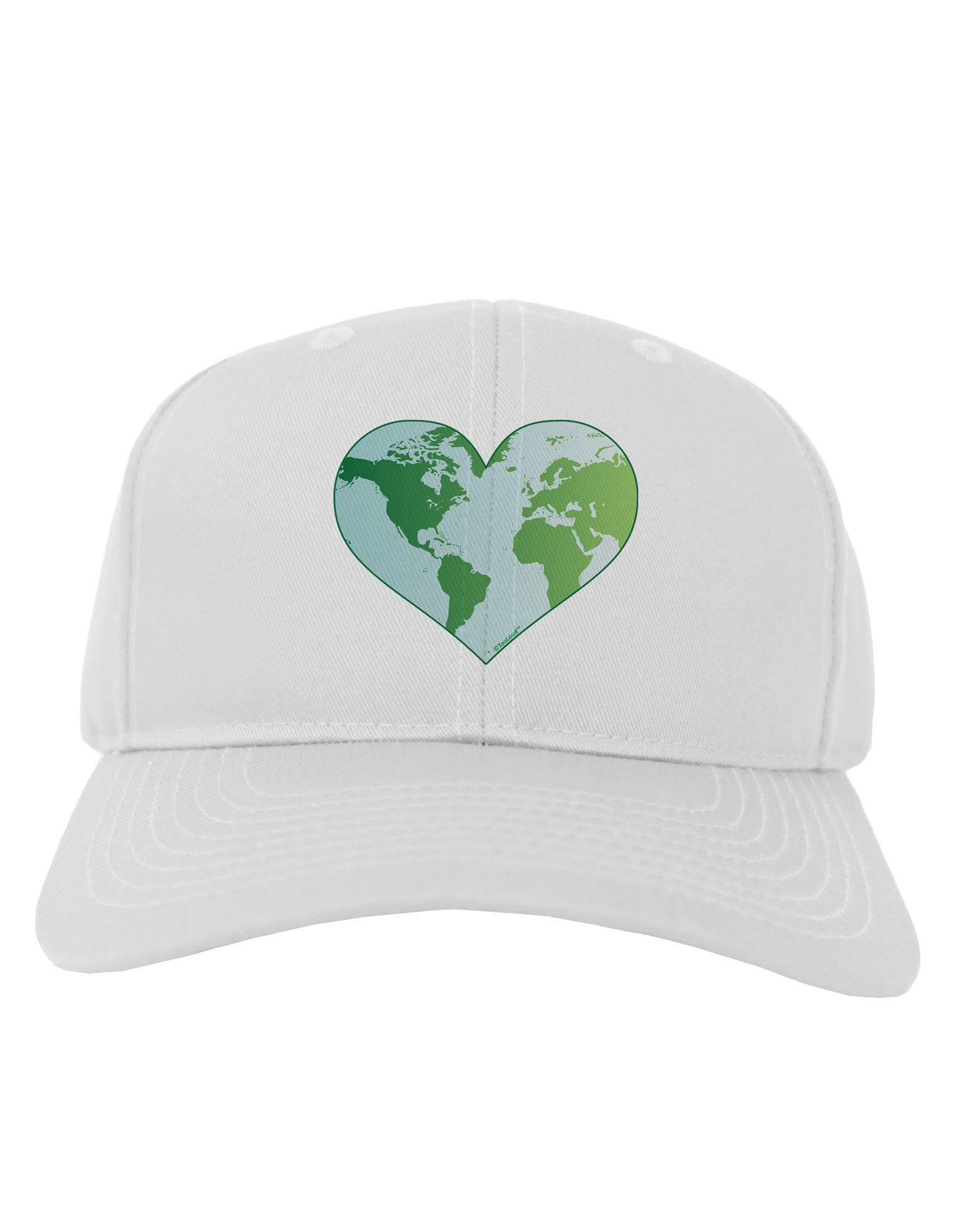 TooLoud World Globe Heart Adult Baseball Cap Hat-Baseball Cap-TooLoud-White-One Size-Davson Sales