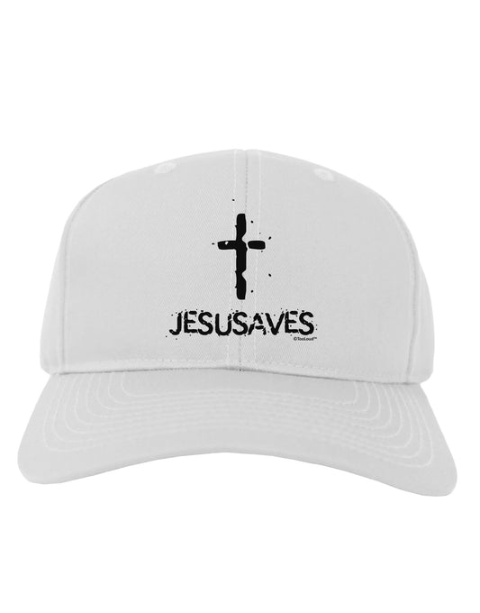 JESUSAVES - Jesus Saves Cross Design Adult Baseball Cap Hat by TooLoud-Baseball Cap-TooLoud-White-One Size-Davson Sales