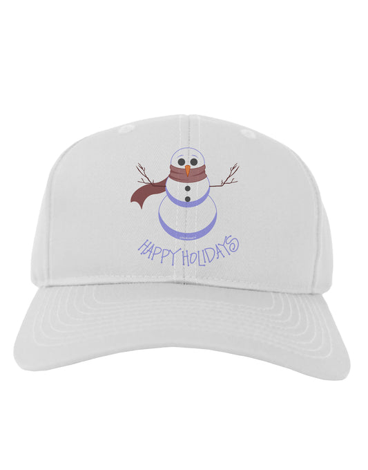 Snowman - Happy Holidays Adult Baseball Cap Hat-Baseball Cap-TooLoud-White-One Size-Davson Sales