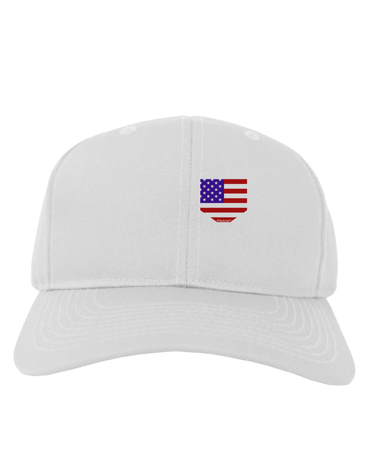 American Flag Faux Pocket Design Adult Baseball Cap Hat by TooLoud-Baseball Cap-TooLoud-White-One Size-Davson Sales