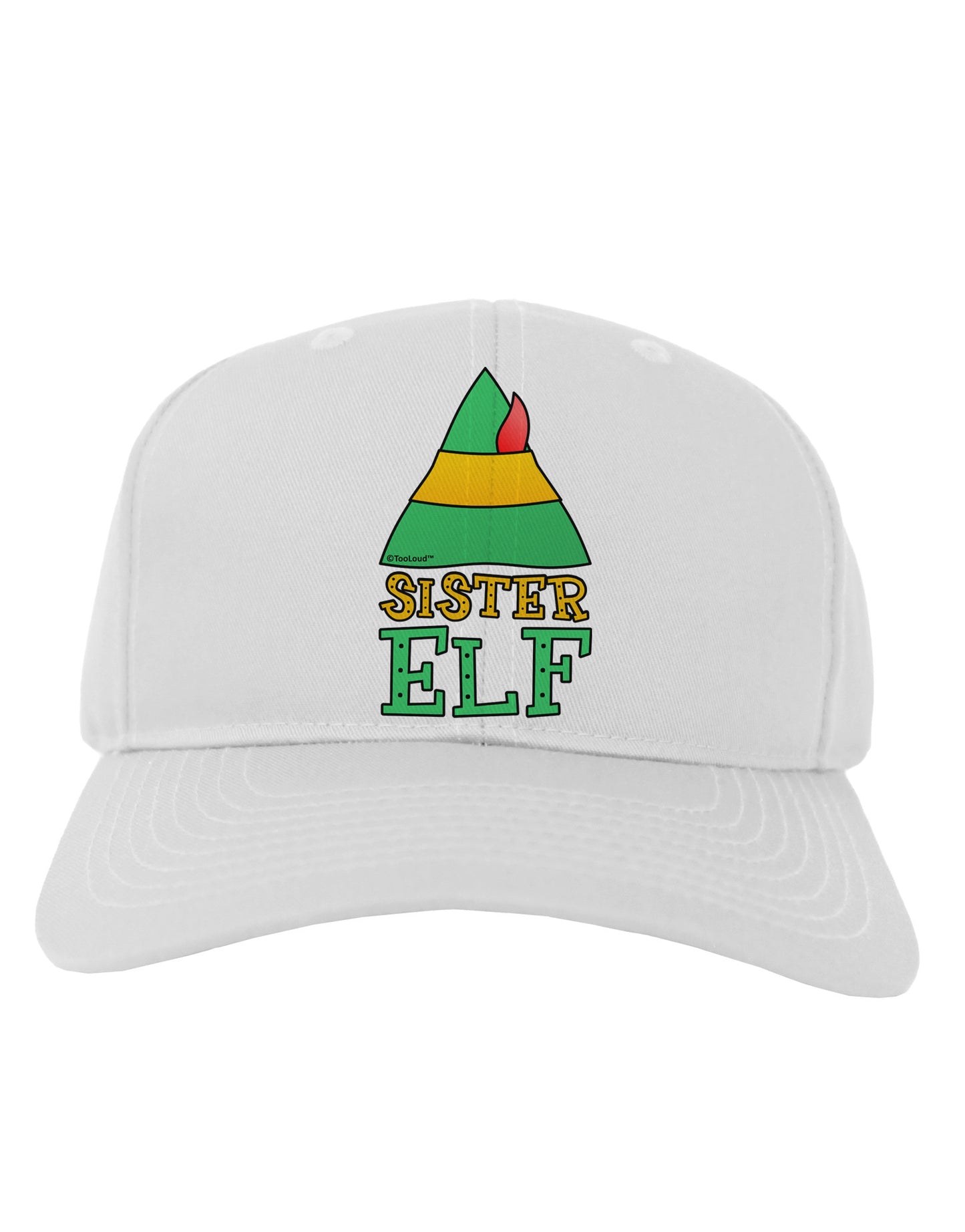 Matching Christmas Design - Elf Family - Sister Elf Adult Baseball Cap Hat-Baseball Cap-TooLoud-White-One Size-Davson Sales