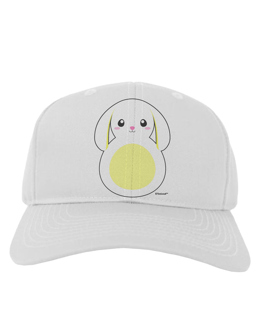 Cute Bunny with Floppy Ears - Yellow Adult Baseball Cap Hat by TooLoud-Baseball Cap-TooLoud-White-One Size-Davson Sales