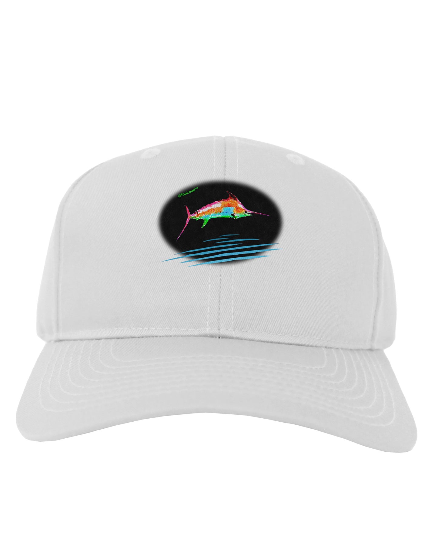 Colorful Swordfish Watercolor Adult Baseball Cap Hat-Baseball Cap-TooLoud-White-One Size-Davson Sales